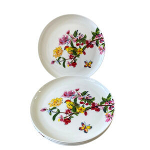 Mikasa BUTTERFLY GARDEN Porcelain Salad Plate 9.25in Set of 2 Spring Floral NEW